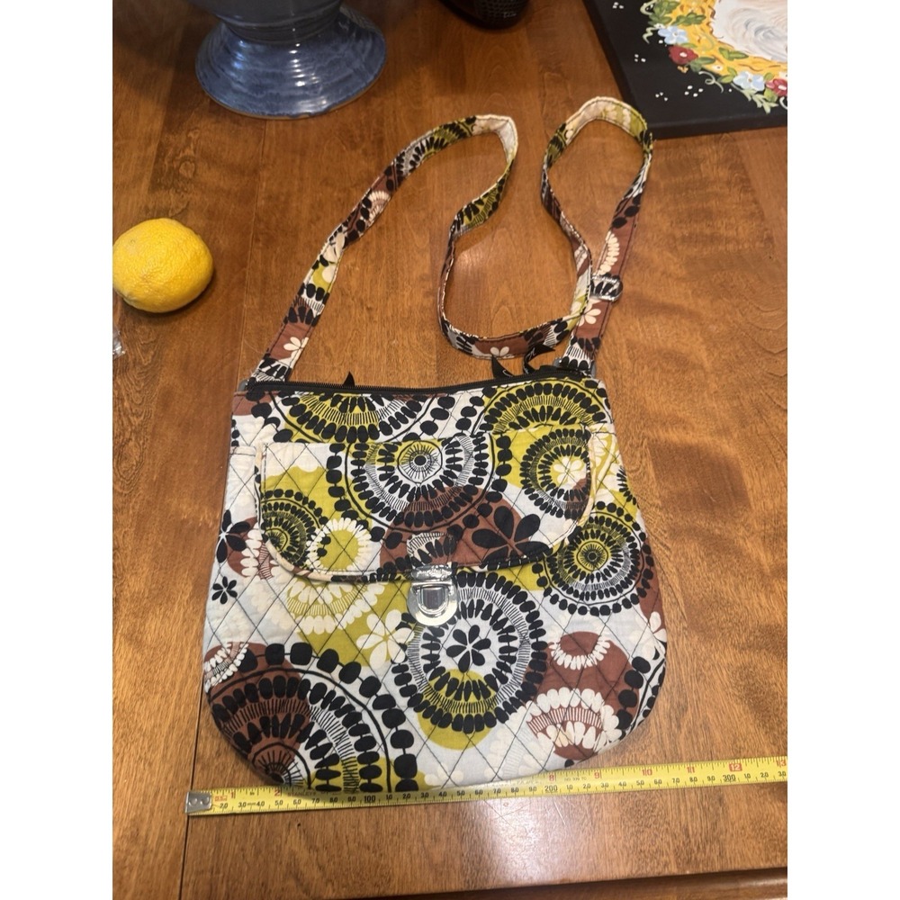 Vera Bradley Saddle Hipster Crossbody Handbag Cocoa Moss VTG 90's Rare Retired